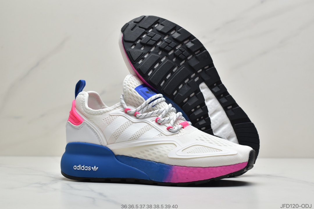 170 阿迪达斯Adidas Originals ZX 2K Boost 全新爆米花缓震休闲运动跑鞋CQ2768