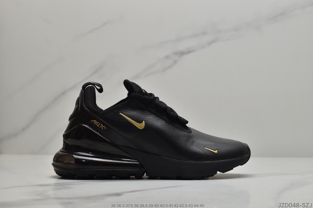 140 公司级耐克Nike Air Max 270 Leather”Throwback Future”系列皮面后跟半掌高弹气垫休闲运动百搭慢跑鞋 货号：AH8050-020