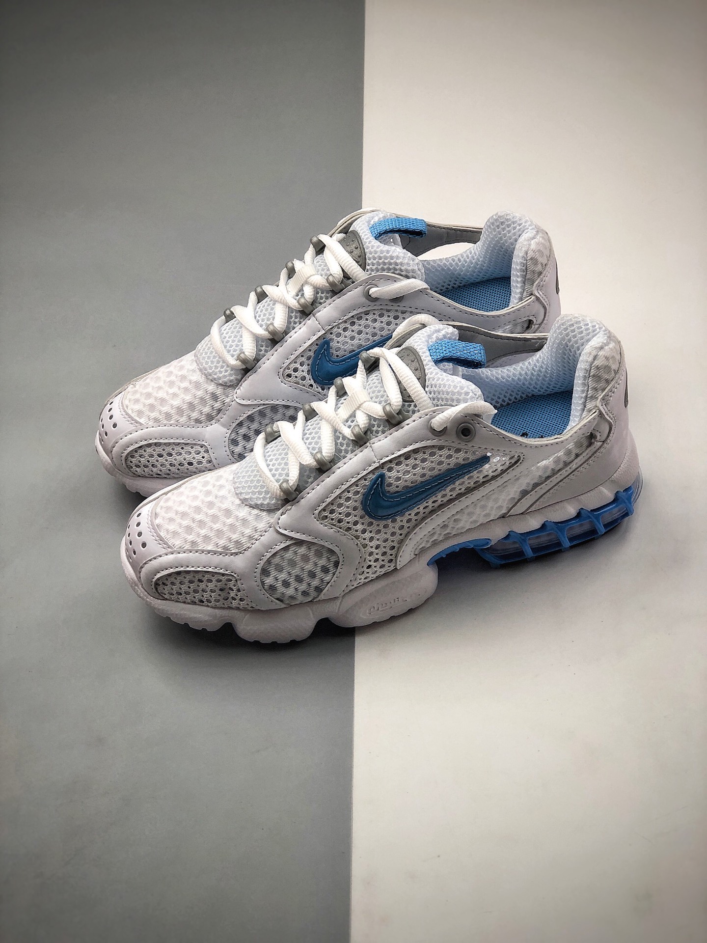 200  Nike Zoom Spiridon Caged 2 白蓝不同于 Stussy x Nike 联名款CD3613-100