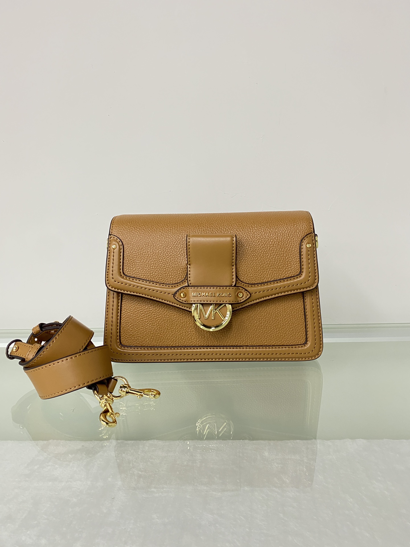 Michael Kors mk Jessie 女士单肩包，纯色牛皮酒神包