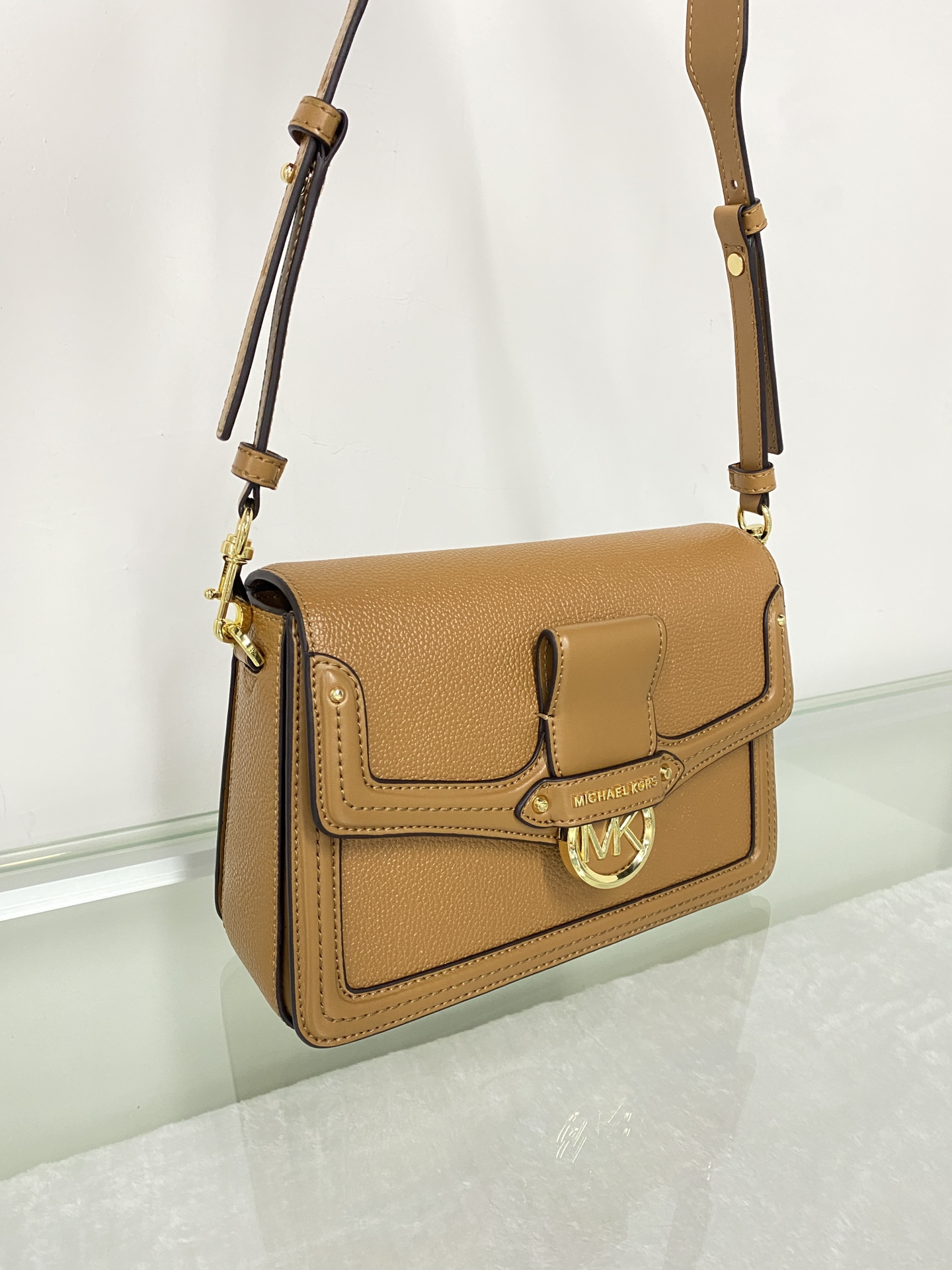 Michael Kors mk Jessie 女士单肩包，纯色牛皮酒神包