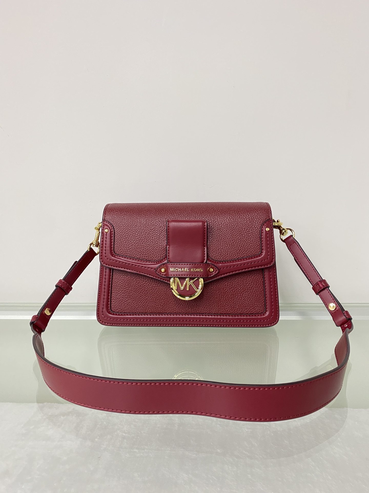 Michael Kors ～mk Jessie 女士单肩包，纯色牛皮酒神包