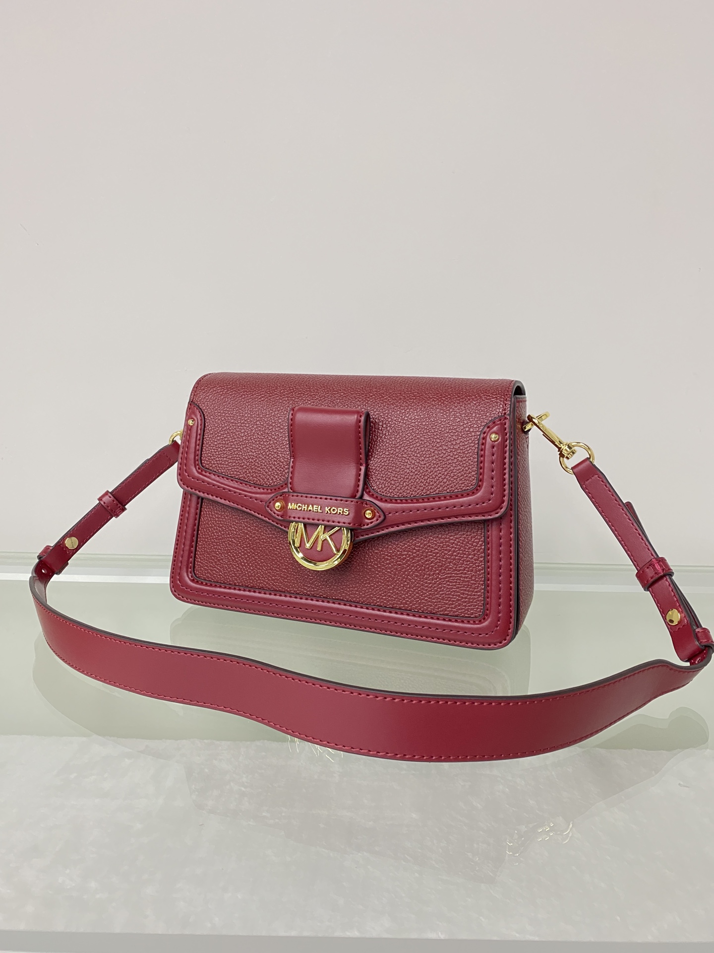 Michael Kors ～mk Jessie 女士单肩包，纯色牛皮酒神包