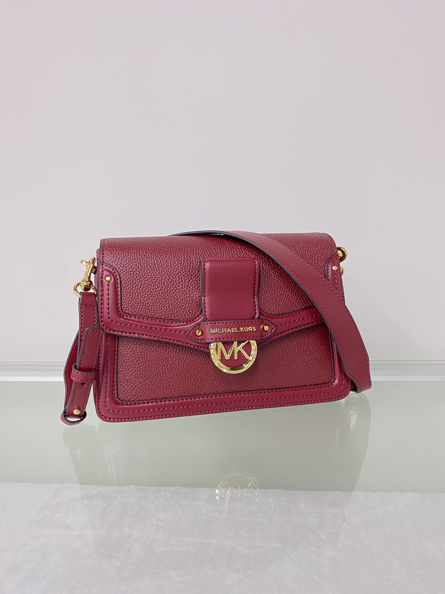 Michael Kors ～mk Jessie 女士单肩包，纯色牛皮酒神包