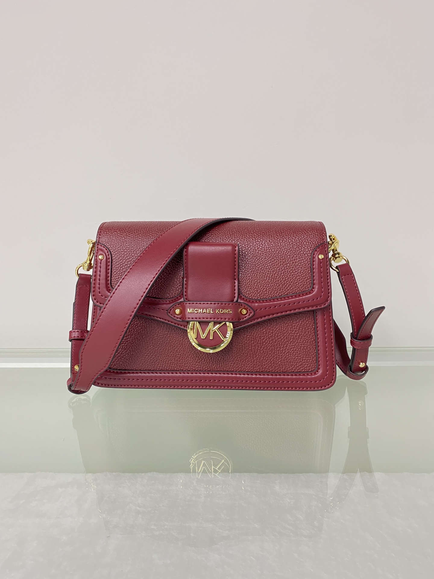 Michael Kors ～mk Jessie 女士单肩包，纯色牛皮酒神包