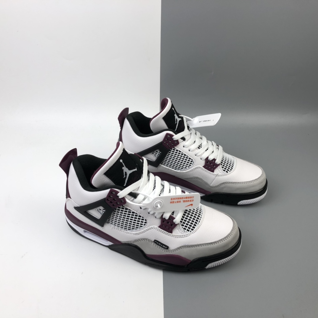 420 Air Jordan 4 Retro PSG AJ4 乔4 大巴黎 全头层白紫红色 巴黎圣日尔曼联名 CZ5624-100