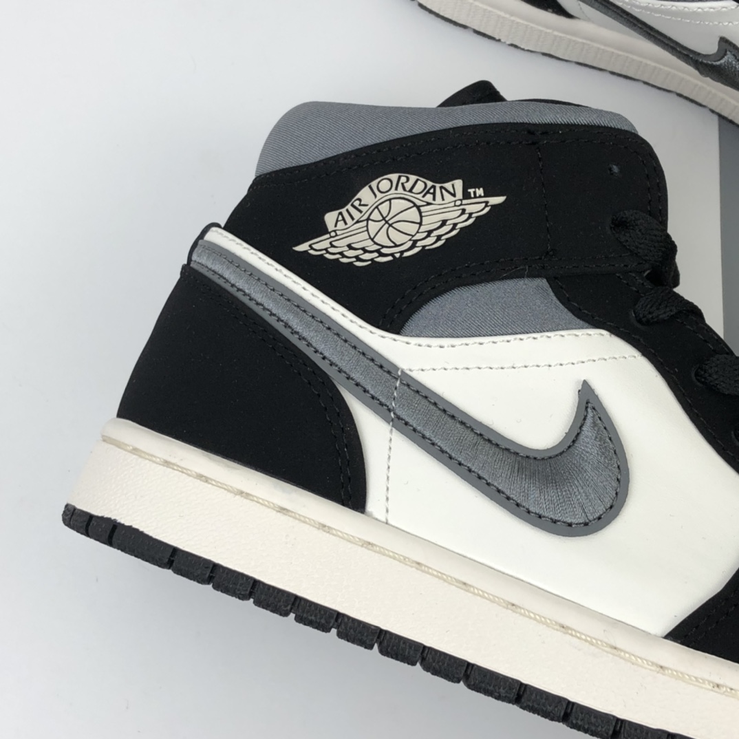 260 Air Jordan AJ1 Mid SE AJ1中帮休闲运动板鞋 黑灰丝绸伯爵 852542-011