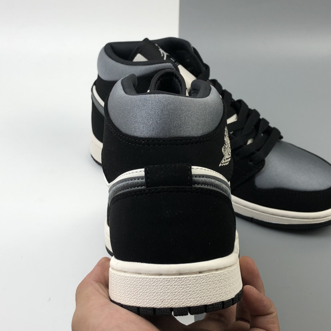 260 Air Jordan AJ1 Mid SE AJ1中帮休闲运动板鞋 黑灰丝绸伯爵 852542-011