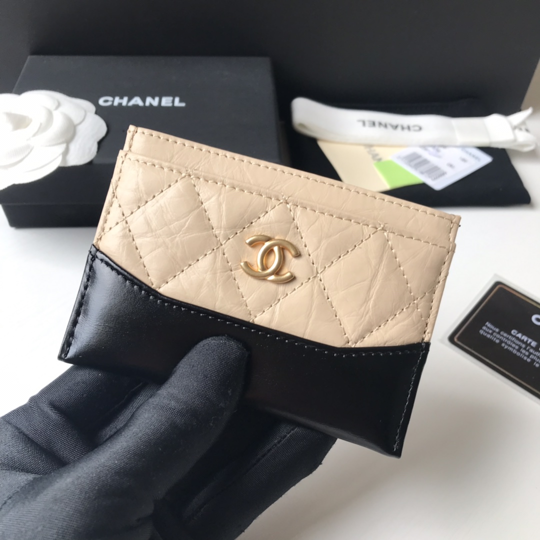 Chanel 19系列新品 流浪包菱格 胎牛皮拼色卡包