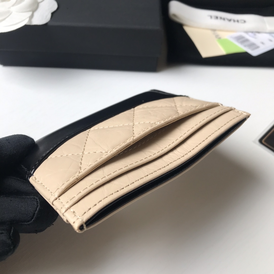 Chanel 19系列新品 流浪包菱格 胎牛皮拼色卡包
