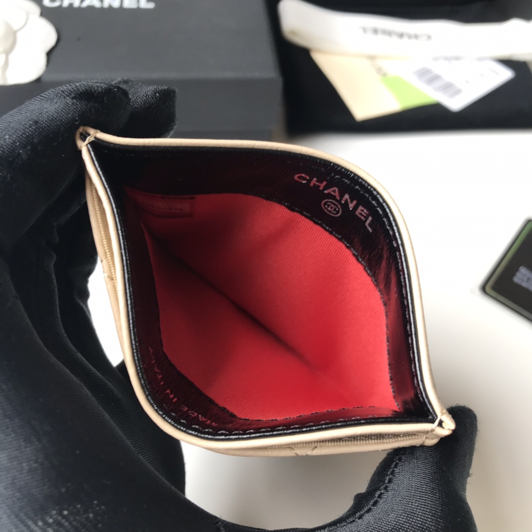 Chanel 19系列新品 流浪包菱格 胎牛皮拼色卡包