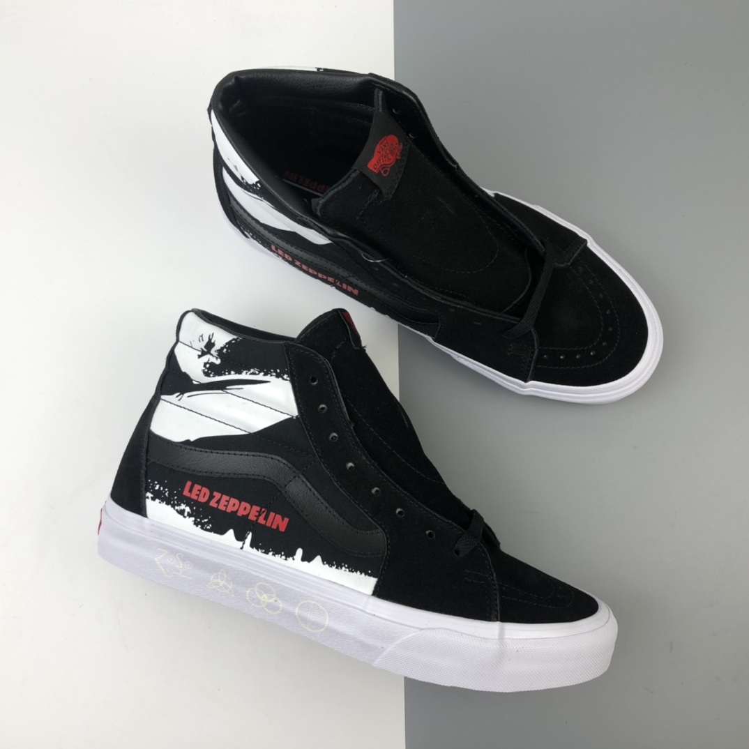 160 Led Zeppelin x Vans Sk8-Hi 50周年齐柏林飞艇or乐队联名高帮休闲板鞋 VN0A388GET5Z