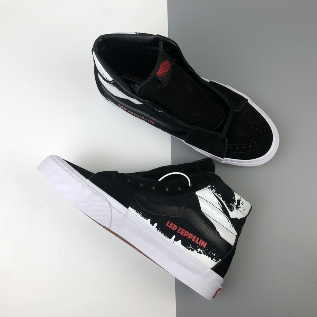 160 Led Zeppelin x Vans Sk8-Hi 50周年齐柏林飞艇or乐队联名高帮休闲板鞋 VN0A388GET5Z