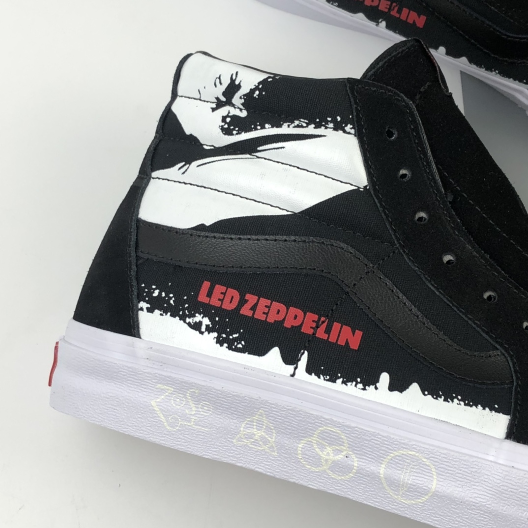 160 Led Zeppelin x Vans Sk8-Hi 50周年齐柏林飞艇or乐队联名高帮休闲板鞋 VN0A388GET5Z