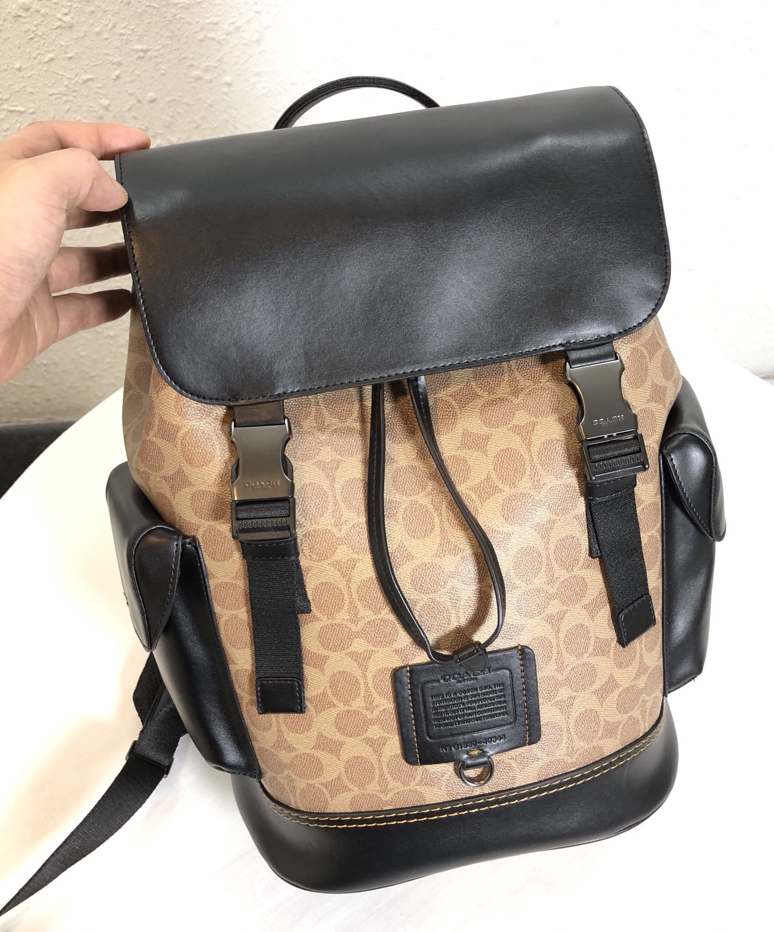 Coach coach蔻驰40344 男士老花帆布双肩背包男士双肩包
