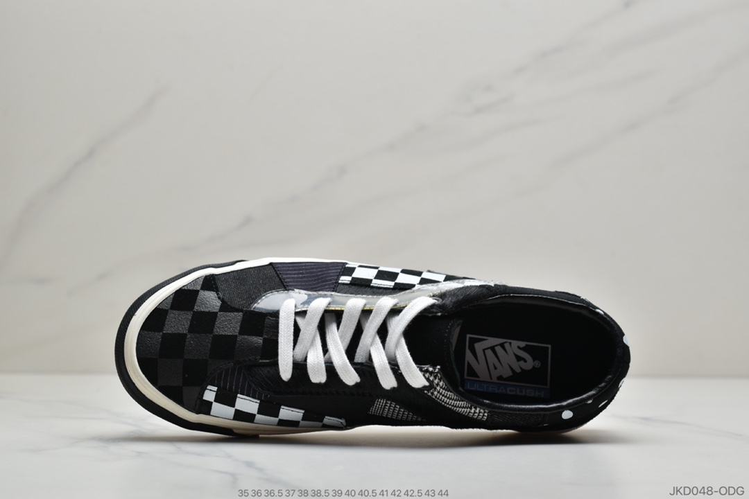 160 公司级英国知名球鞋店铺Size x Vans Bold Ni”Patchwork III/Black/Truewht”经典复古大LOGO休闲运动硫化百搭板鞋“VN0A3WLP4UM1