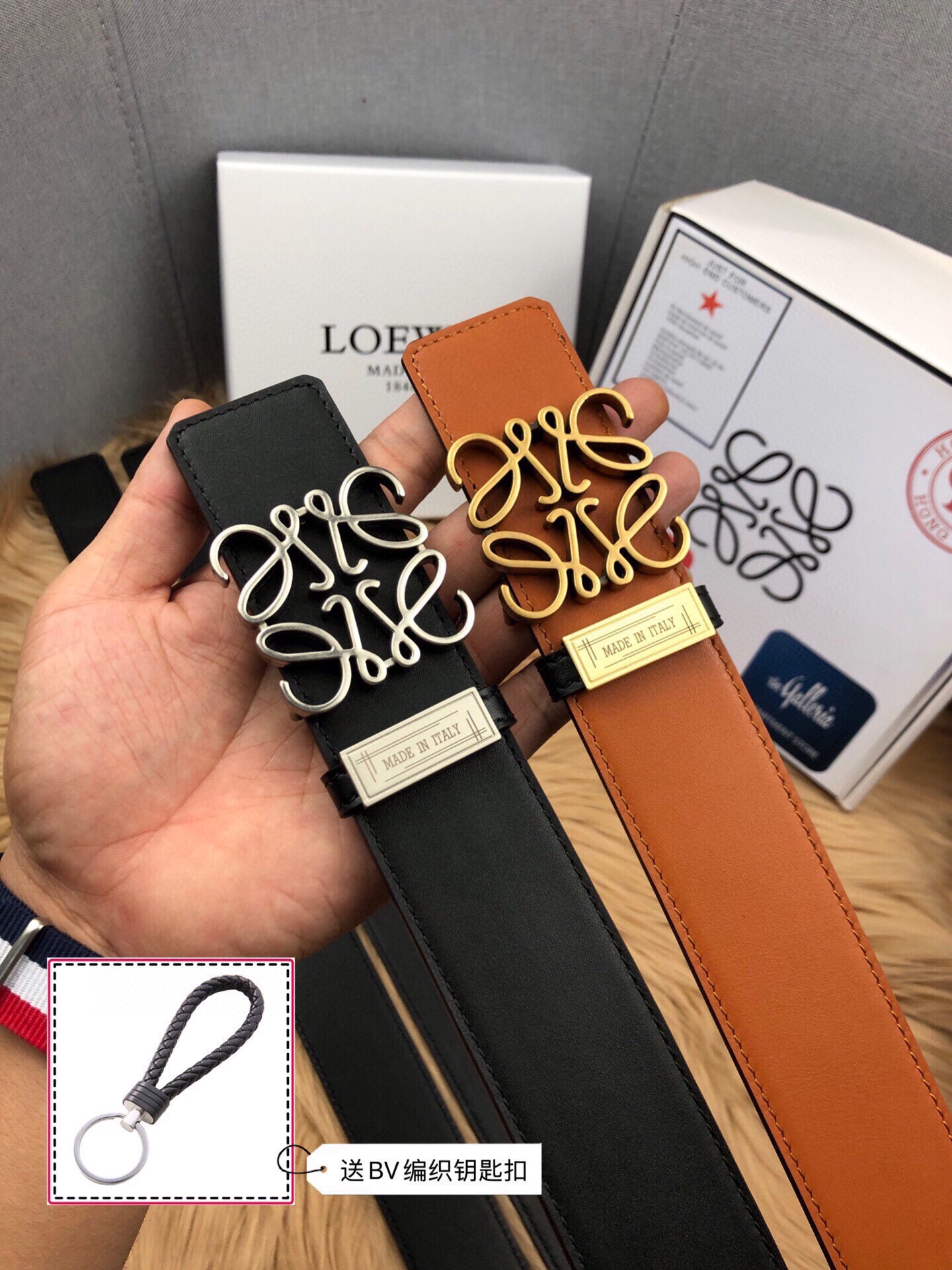Loewe LOEWE 150 宽度：3 8cm 最新双面平纹牛皮设计 搭配 款 精品扣