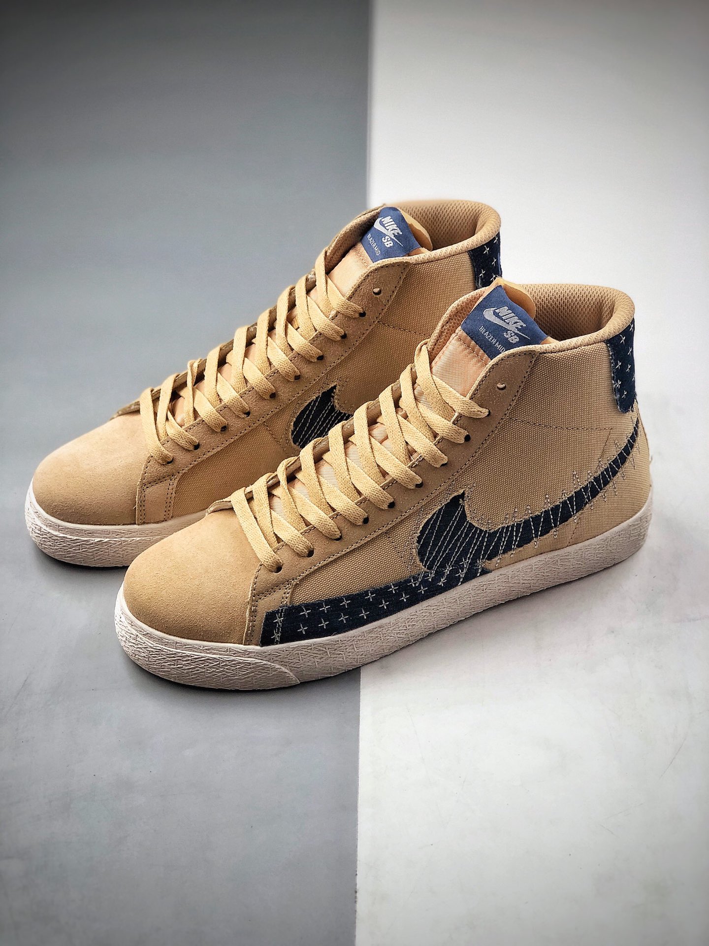 200  Nike SB Blazer Mid Premium”Sashiko Sesame”耐克 开拓者中帮休闲板鞋