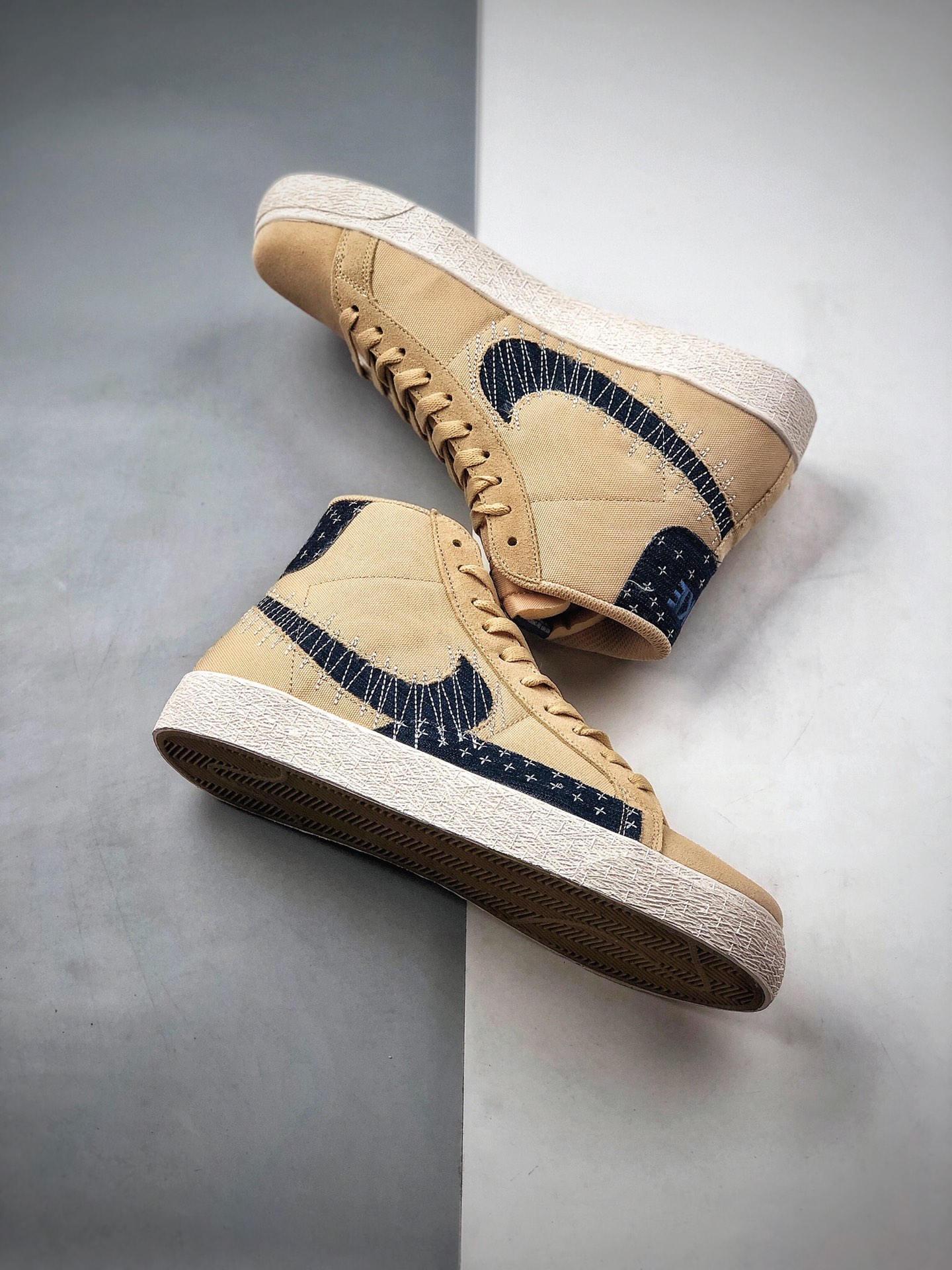 200  Nike SB Blazer Mid Premium”Sashiko Sesame”耐克 开拓者中帮休闲板鞋