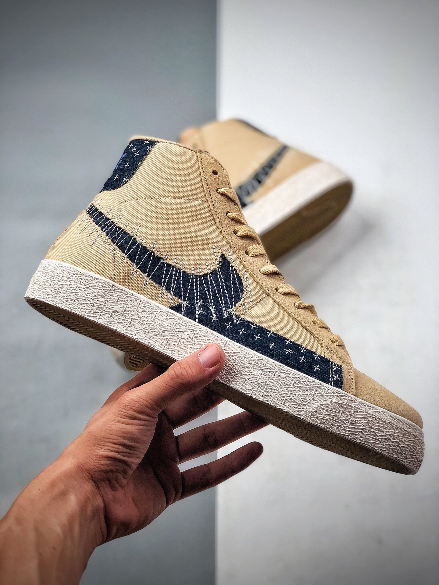 200  Nike SB Blazer Mid Premium”Sashiko Sesame”耐克 开拓者中帮休闲板鞋