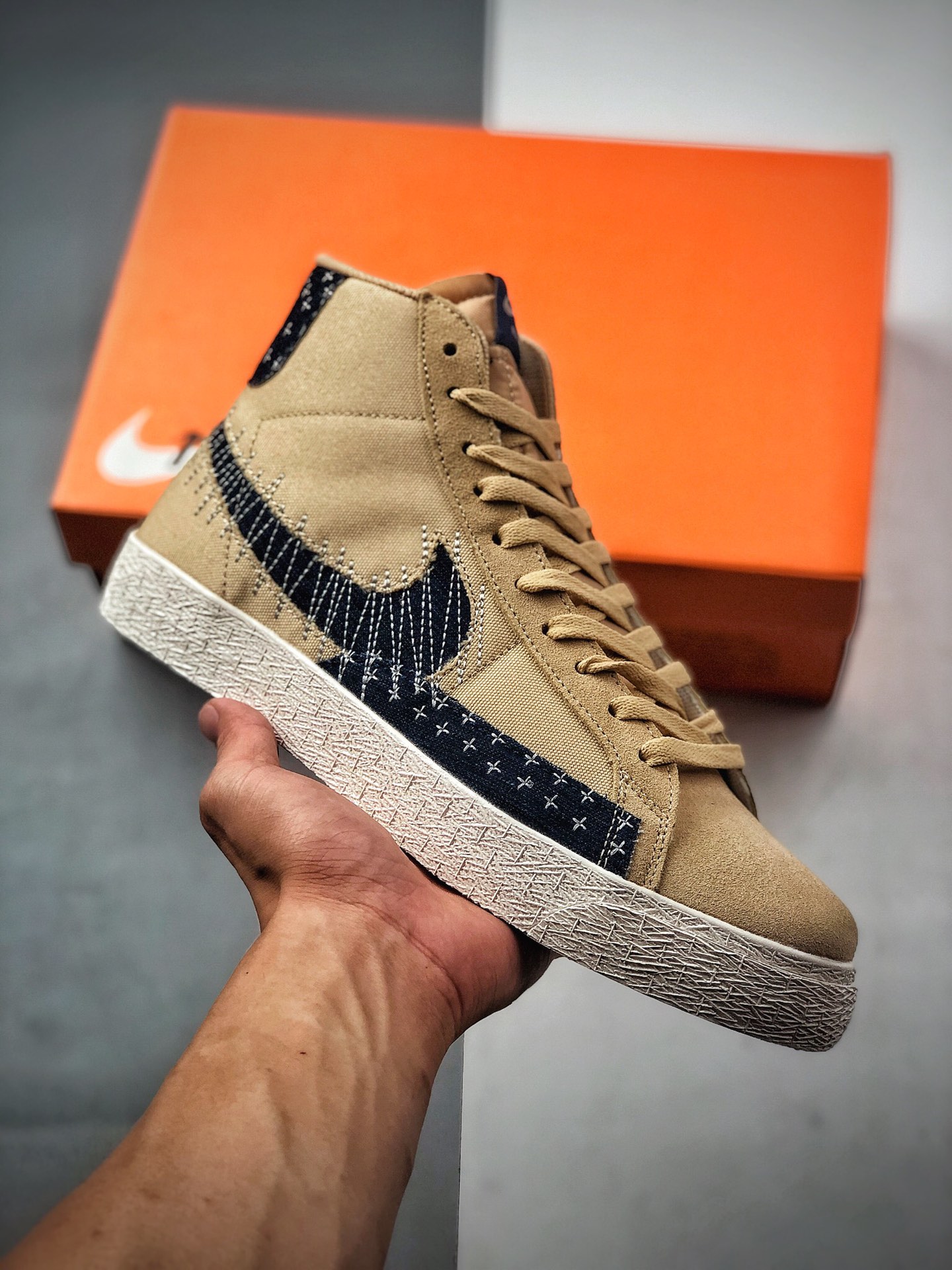 200  Nike SB Blazer Mid Premium”Sashiko Sesame”耐克 开拓者中帮休闲板鞋