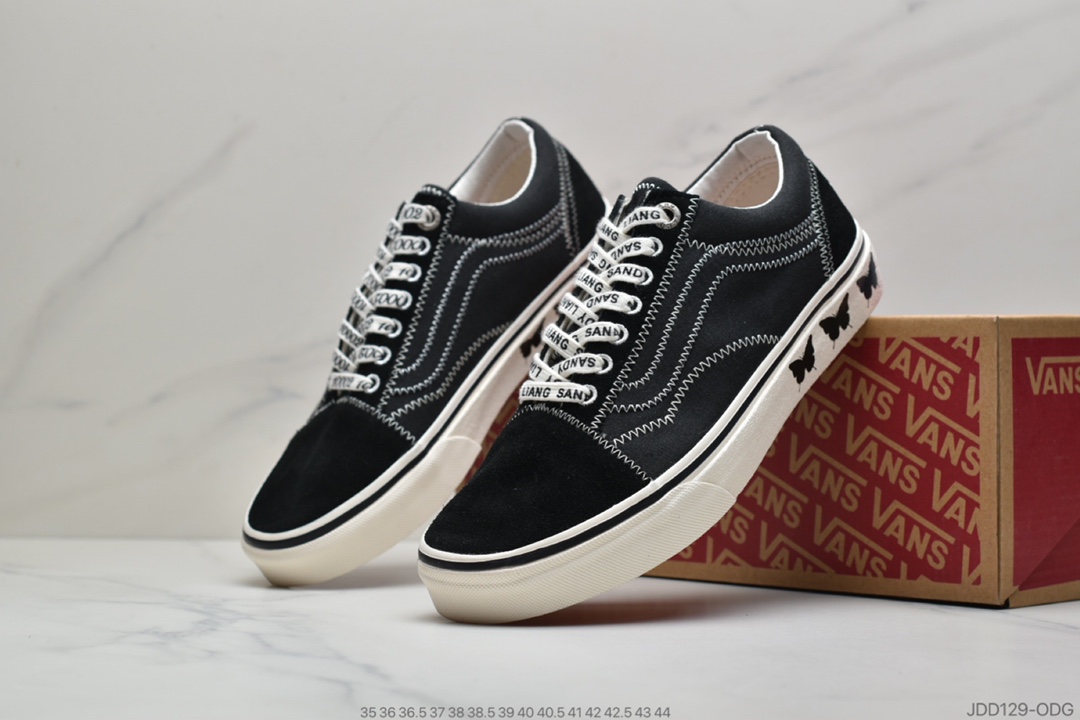 120 公司级 Vans x Sandy Liang 万斯联名黑蝴蝶 万斯真标硫化板鞋