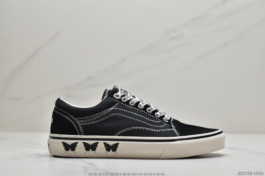 120 公司级 Vans x Sandy Liang 万斯联名黑蝴蝶 万斯真标硫化板鞋