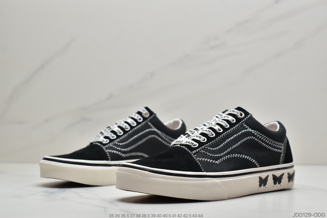 120 公司级 Vans x Sandy Liang 万斯联名黑蝴蝶 万斯真标硫化板鞋