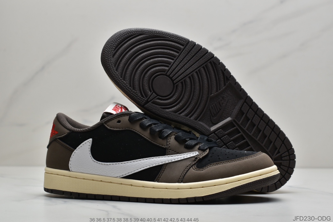170 公司级 Travis Scott x Air Jordan AJ1 Low 倒钩TS联名低帮板鞋 反向倒勾 CQ4277-001