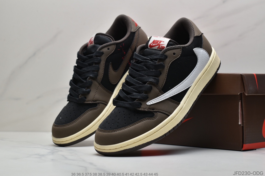 170 公司级 Travis Scott x Air Jordan AJ1 Low 倒钩TS联名低帮板鞋 反向倒勾 CQ4277-001