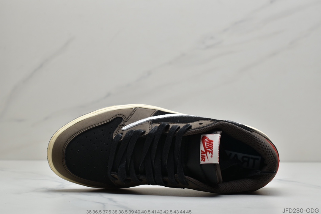 170 公司级 Travis Scott x Air Jordan AJ1 Low 倒钩TS联名低帮板鞋 反向倒勾 CQ4277-001