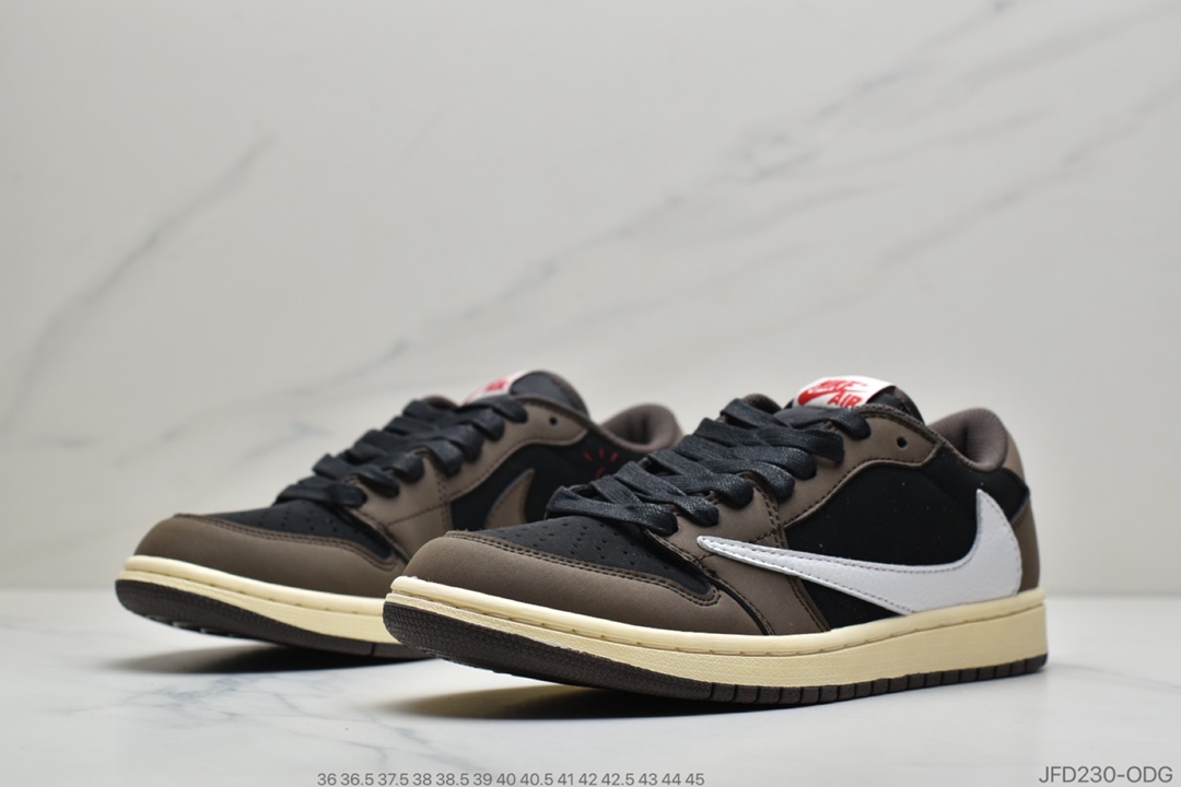 170 公司级 Travis Scott x Air Jordan AJ1 Low 倒钩TS联名低帮板鞋 反向倒勾 CQ4277-001