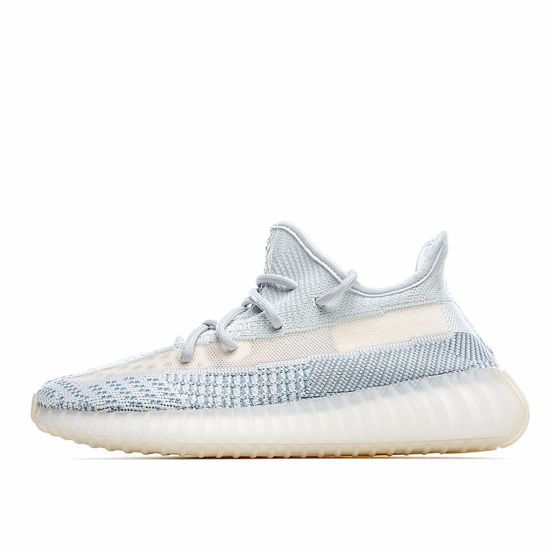 H0 真爆版本Adidas 阿迪达斯 Yeezy Boost 350V2 椰子 冰蓝 超弹力BOOST爆米花中底 脚感无可挑剔