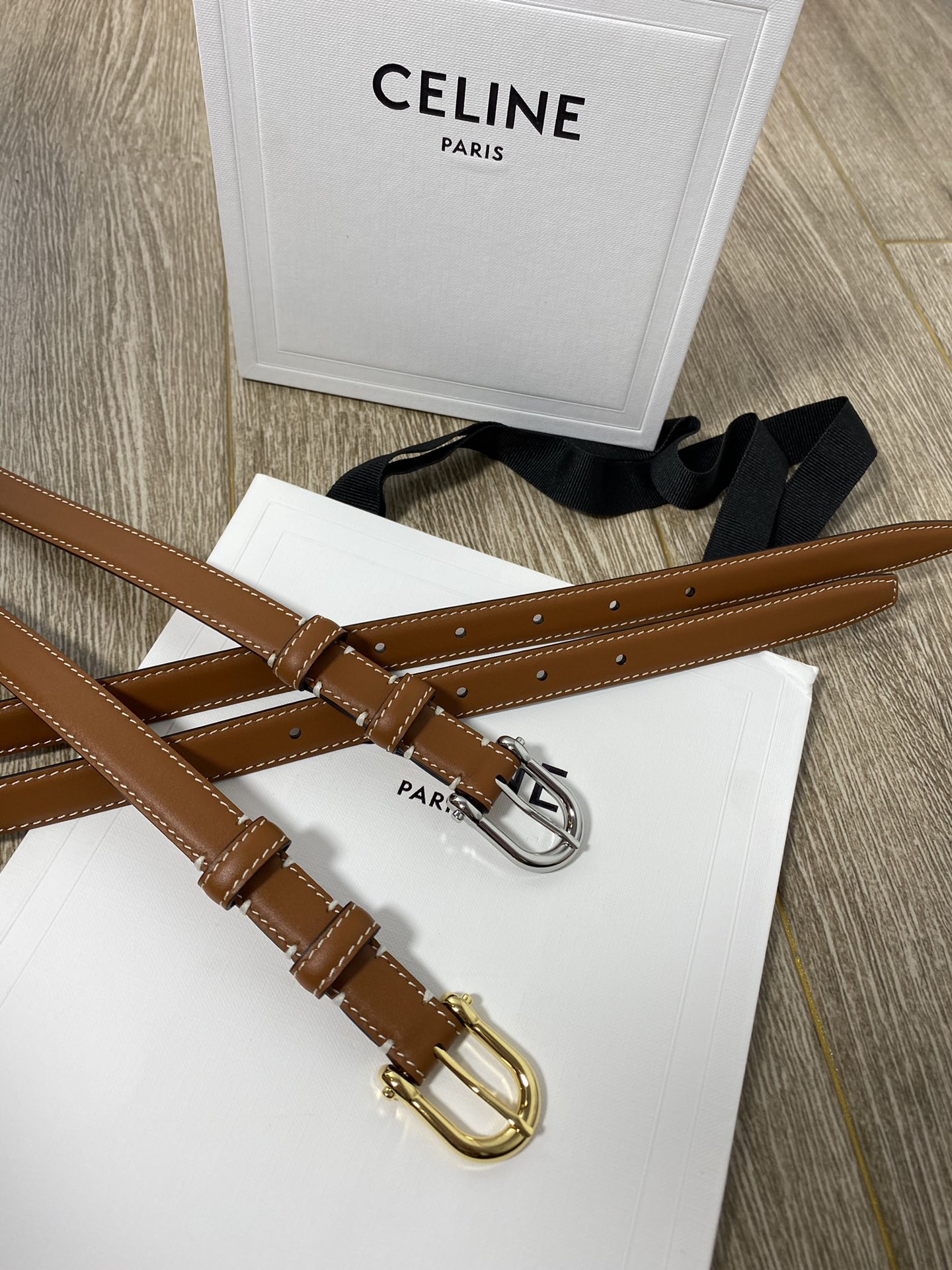 [Celine Belts]The same 1.8cm wide belt for CELINE Celine counter is made of do