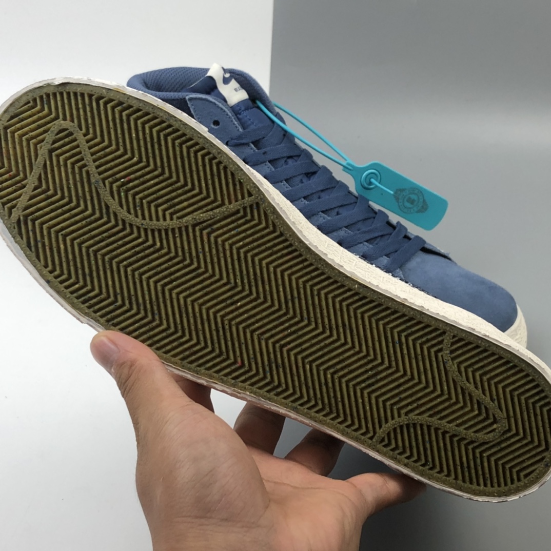 200 Nike SB Blazer Mid Premium”Sashiko Sesame”经典开拓木屑纹中帮百搭休闲运动板鞋“卡其丹宁深蓝白刺子绣” CT0715-400