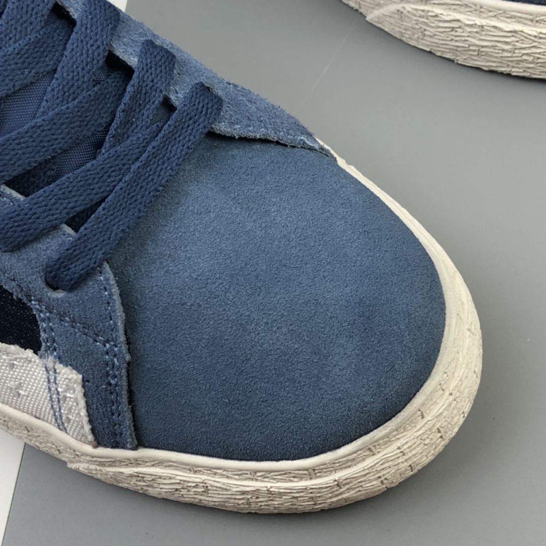 200 Nike SB Blazer Mid Premium”Sashiko Sesame”经典开拓木屑纹中帮百搭休闲运动板鞋“卡其丹宁深蓝白刺子绣” CT0715-400