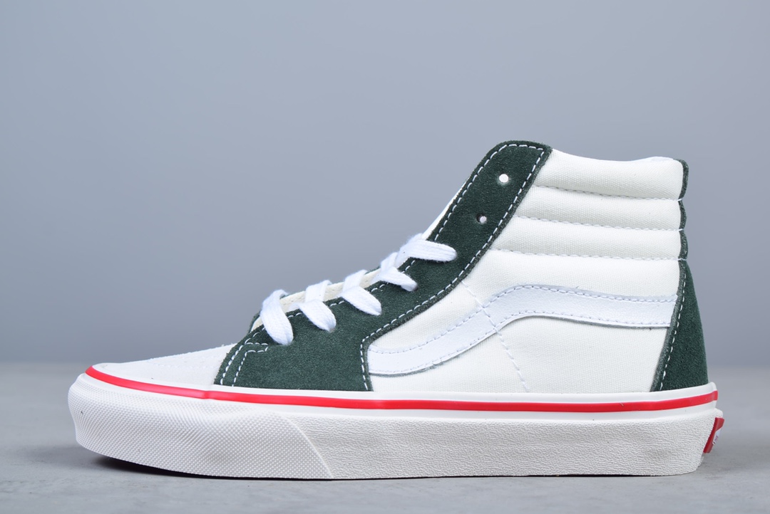 F5 正品VANS范斯SK8-HI白绿高帮男女款休闲鞋重量级品质，VN0A4U3C2TZ