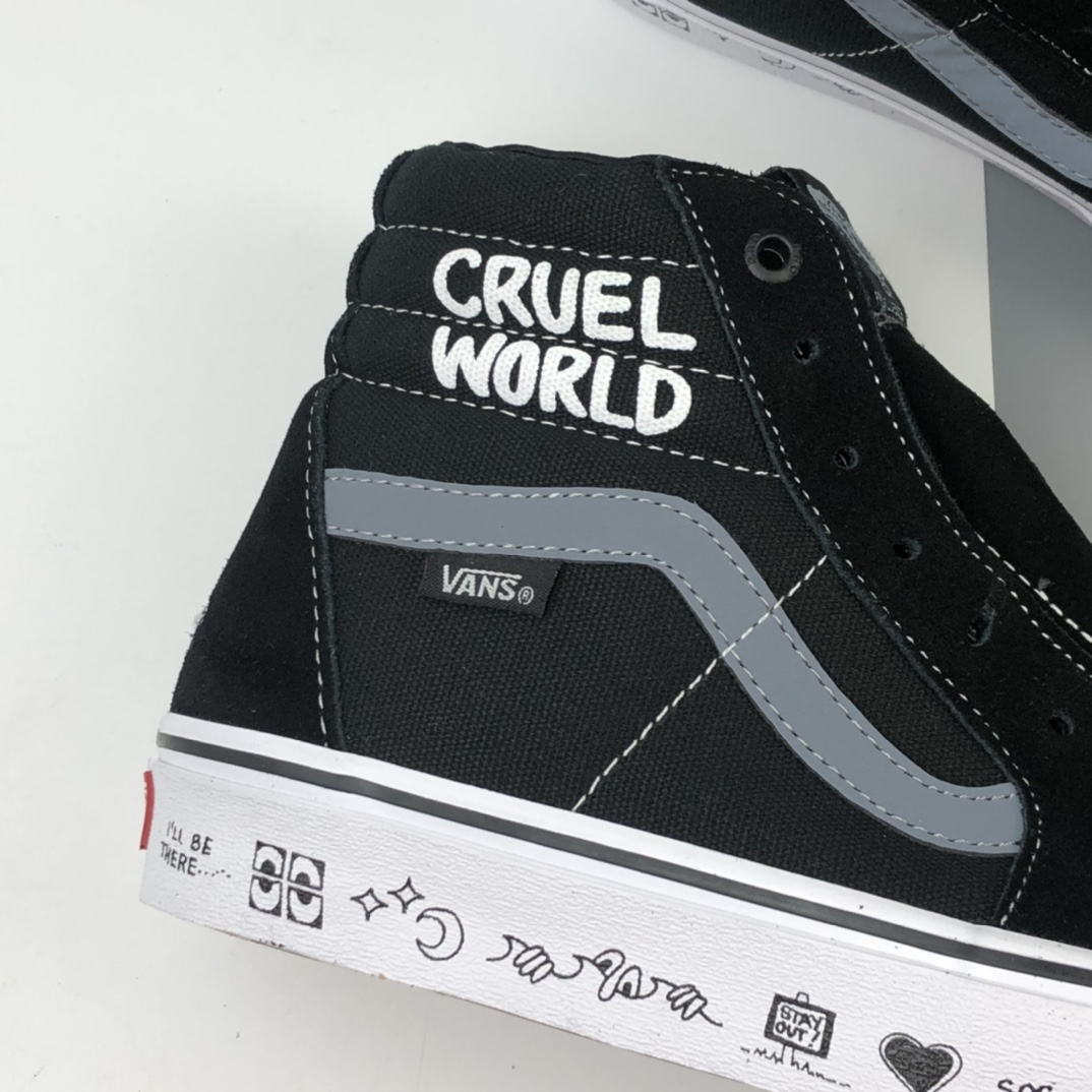 160 Vans x Sk8-Hi BMX Pro Cult 联名支线 涂鸦反光高帮休闲板鞋 VN000VHGUHU