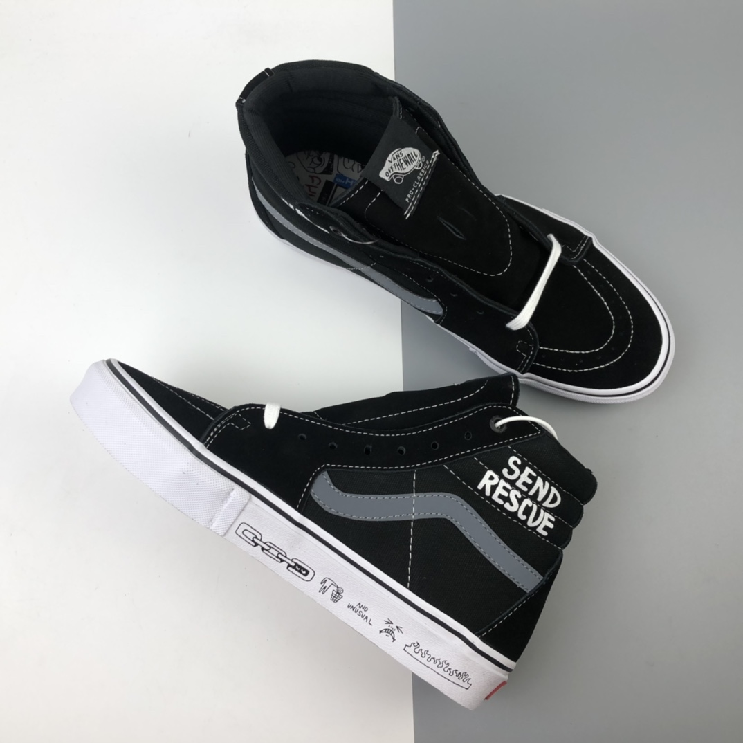 160 Vans x Sk8-Hi BMX Pro Cult 联名支线 涂鸦反光高帮休闲板鞋 VN000VHGUHU