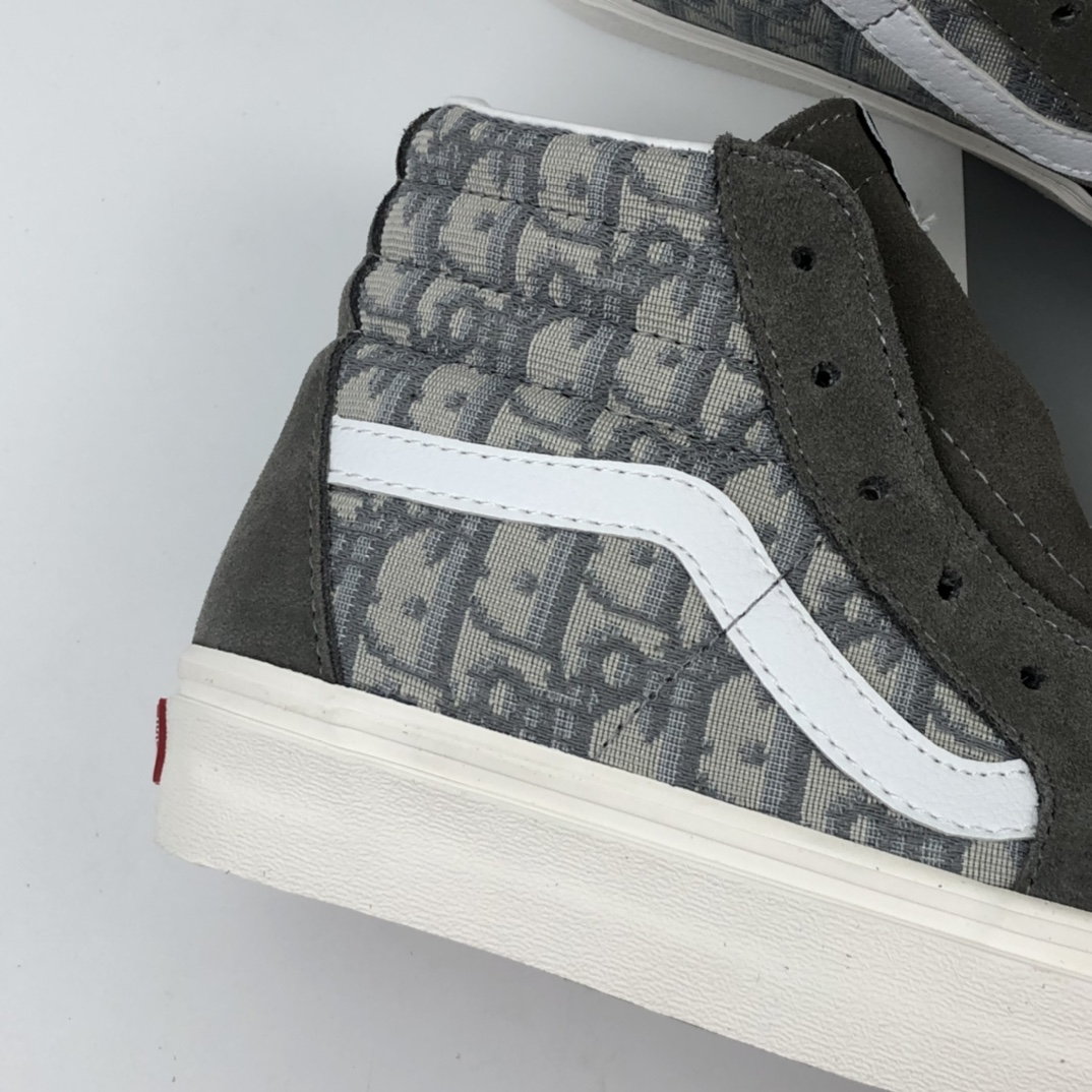 170 Dior x Vans Sk8-Hi 万斯高帮迪奥联名“岩石灰刺绣CD重影”鲜美系列帆布硫化板鞋 VN0A3WSDRH25