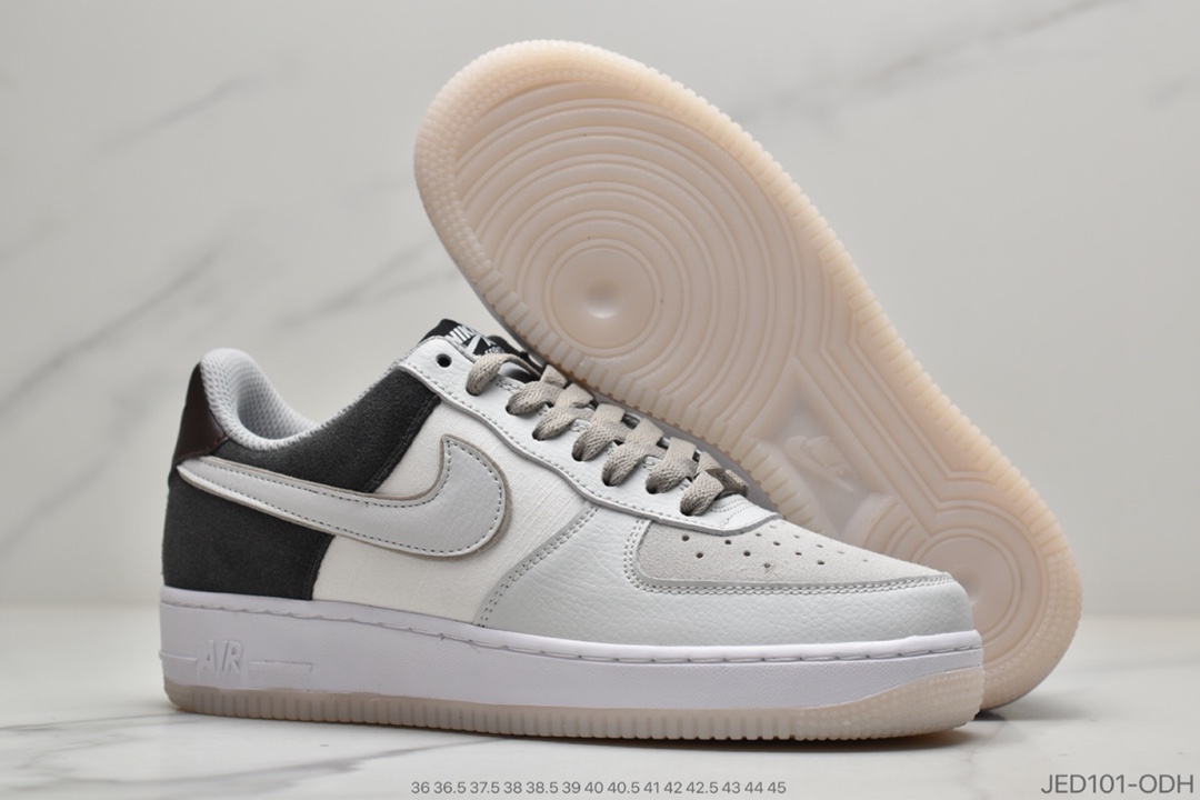 150 耐克Nike Air Force 1 '07”Grey White Brown”空军一号运动板鞋白灰拼接网面褐棕”AO2425-001