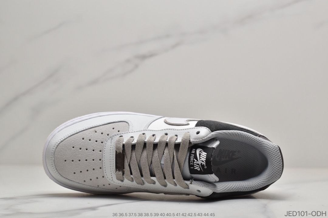 150 耐克Nike Air Force 1 '07”Grey White Brown”空军一号运动板鞋白灰拼接网面褐棕”AO2425-001