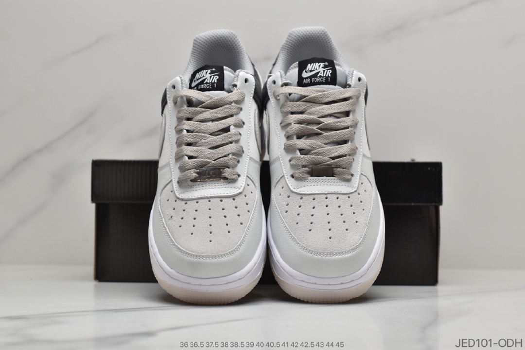 150 耐克Nike Air Force 1 '07”Grey White Brown”空军一号运动板鞋白灰拼接网面褐棕”AO2425-001