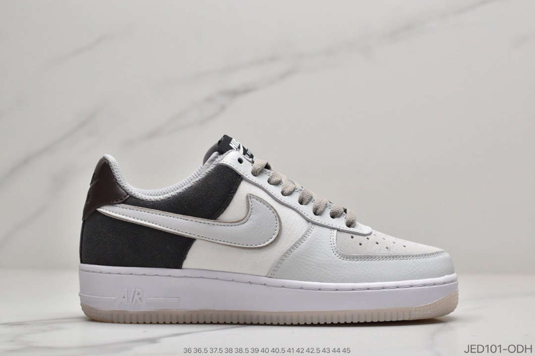 150 耐克Nike Air Force 1 '07”Grey White Brown”空军一号运动板鞋白灰拼接网面褐棕”AO2425-001