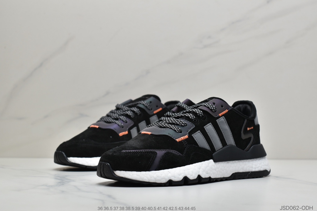 200 公司级阿迪达斯 Adidas Nite Jogger 2019 Boost 3M反光变色龙 复古休闲运动跑鞋EG4933