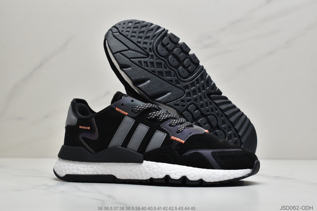 200 公司级阿迪达斯 Adidas Nite Jogger 2019 Boost 3M反光变色龙 复古休闲运动跑鞋EG4933