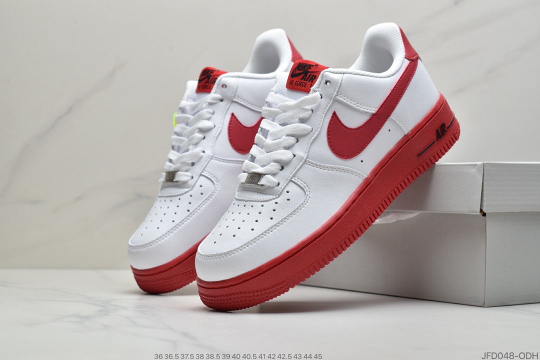 170 公司级Nike耐克Air Force 1大学红AF1红底红钩空军一号低帮百搭休闲运动板鞋 AO6820-800