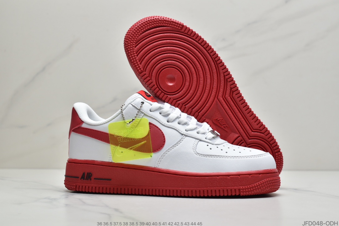 170 公司级Nike耐克Air Force 1大学红AF1红底红钩空军一号低帮百搭休闲运动板鞋 AO6820-800
