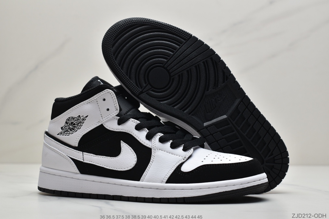240 公司级耐克Nike Jordan 1 Mid ”Shattered Backboard”AJ1乔丹一代中帮经典复古文化休闲运动篮球鞋“黑白橙扣碎篮板”554724-058
