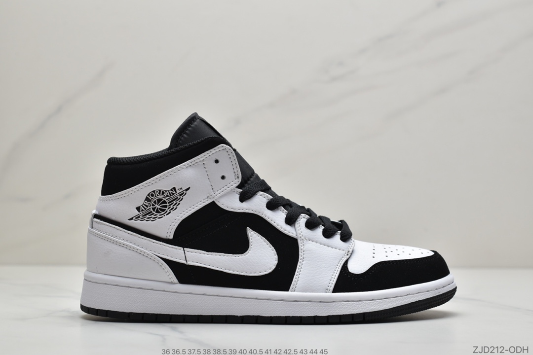 240 公司级耐克Nike Jordan 1 Mid ”Shattered Backboard”AJ1乔丹一代中帮经典复古文化休闲运动篮球鞋“黑白橙扣碎篮板”554724-058